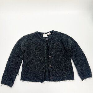 Zara girls Knit Grey button up cardigan Sweater Sz 4-5 110 cm